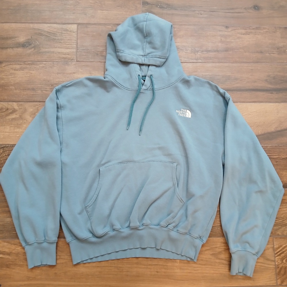 The North Face Hoodie Mens Medium Blue Pullover Sweatshirt Outdoors Hiking
